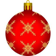 Obraz premium red christmas ball with snowflakes