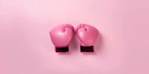 Pink boxing gloves, symbolizing womens sport, concept of Feminine empowerment - obrazy, fototapety, plakaty