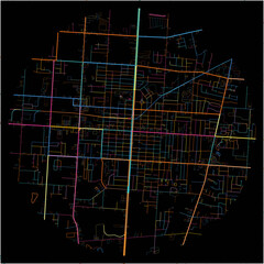 Colorful Map of Vineland, New Jersey with all major and minor roads.