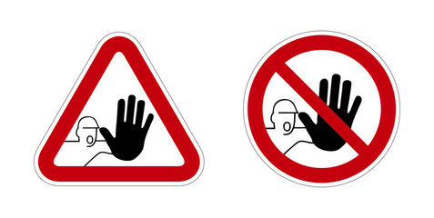 Pictogramme icone et symbole interdit stop