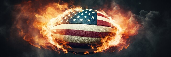 american football background wallpaper featuring american flag - obrazy, fototapety, plakaty