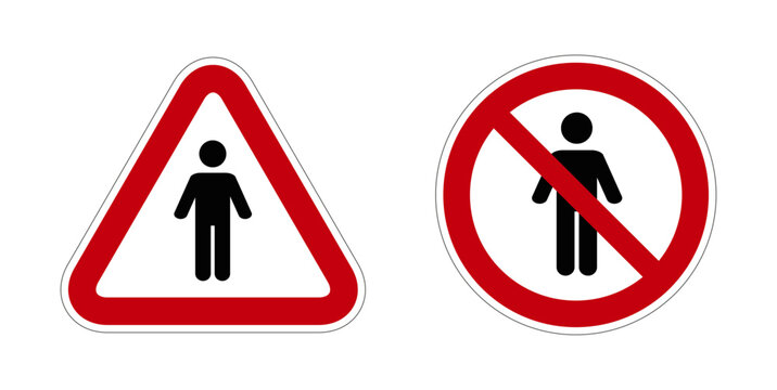 Pictogramme icone et symbole interdit pi&eacute;ton
