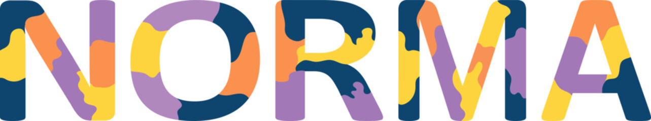 Norma Colorful 3d Abstract Text name
