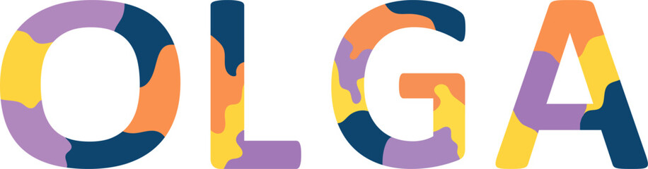 Olga Colorful 3d Abstract Text name