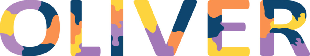 Oliver Colorful 3d Abstract Text name