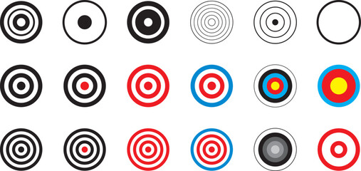 弓の的、ターゲットのベクターイラストセット