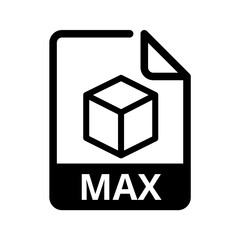 MAX File Icon. Vector File Format. 3D File Extension Modern Flat Design