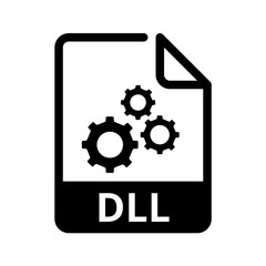 DLL File Icon. Vector File Format. File Extension Modern Flat Design