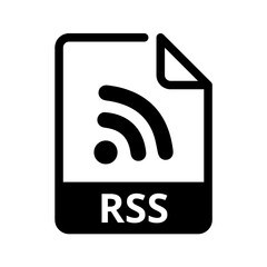 RSS File Icon. Vector File Format. File Extension Modern Flat Design
