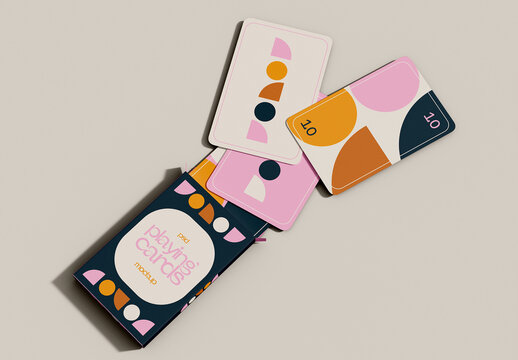 Box with Playing Cards Mockup