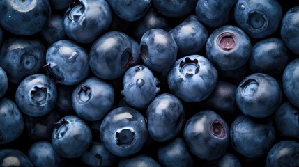 Blueberries fruits background with drops of water - obrazy, fototapety, plakaty