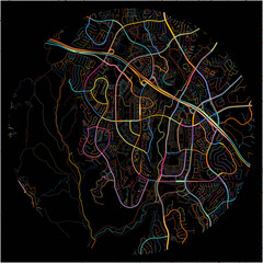 Colorful Map of AlisoViejo, California with all major and minor roads.