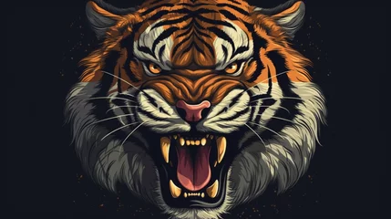 Foto op Canvas tiger 16k vector graphics illustration high details.Generative AI © shuvodesign