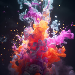 Swirling Color Symphony: Ethereal Explosive Hues