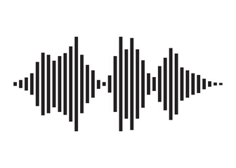 sound Wave icon. Monochrome simple sound wave on white background. vector