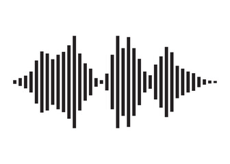 sound Wave icon. Monochrome simple sound wave on white background. vector