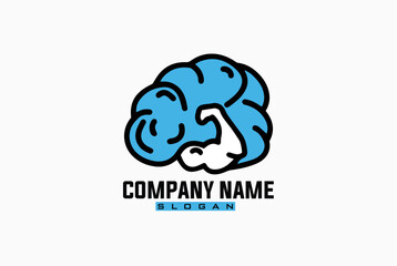 Brain Barbell Icon Logo Design Element, brain fitness logo.