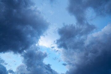 dramatic clouds before raining, dark sky - obrazy, fototapety, plakaty