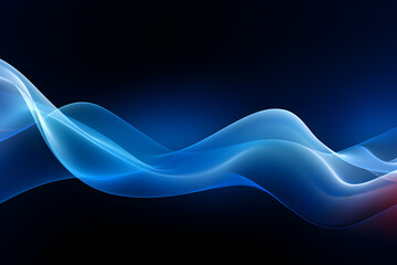Glowing blue wave design on a dark background