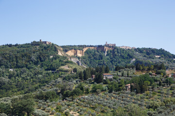 Fototapeta premium Tuscany, Volterra town skyline, church and panorama view.