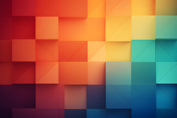 Colorful geometric blocks transition from orange to blue