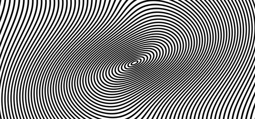 Hypnosis, hypnotic spiral line pattern. Circles patroon. Volute, spiral. Circle tunnel element. Psychedelic optical illusion. Concentric lines concept. Radial, spiral rays, wave. Circular, rotating.