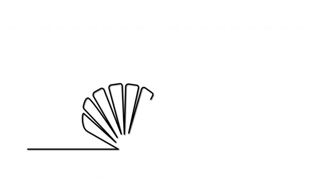 Seashell outline self drawing animation.