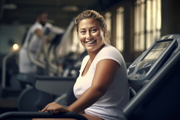 Body positive people in the gym. Healthy lifestyle concept