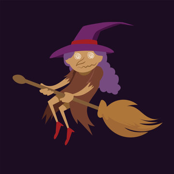 the Witch halloween Flat illustration