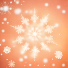 Fototapeta na wymiar abstract orange tone color snowflake bokeh background