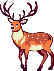Deer on a transparent background. Christmas. High quality vector illustration.
