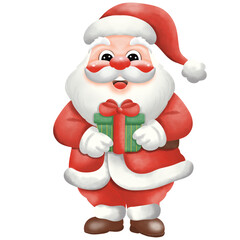 Santa Claus with gift