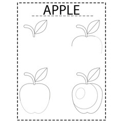 Apple  draw Coloring pages for kids
