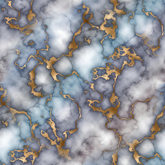 Seamless marble pattern with gold veins. Abstract colorful marble background