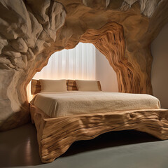Cave Bedroom: A Serene Sleep in the Heart of the Earth,interior of the hotel,luxury hotel room
