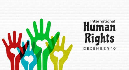 International human rights day. Celebration greeting design on December 10 for background elements, banner, poster - obrazy, fototapety, plakaty