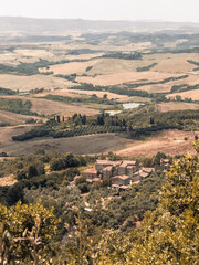 view from little chapel in tuscany near san vivaldo Santuario della pietrina
