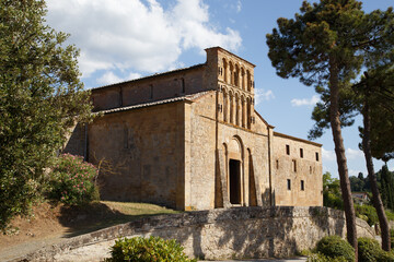 The Parish Church of Santa Maria Assunta in Chianni, Gambassi Terme along Via Francigena. Tuscany, Italy