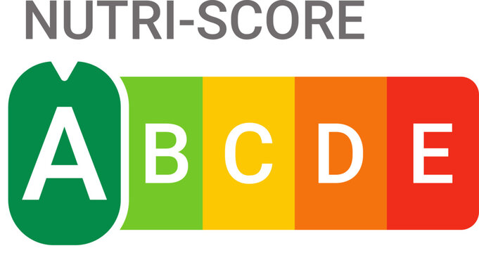 nutri-score A - food nutrition label, symbol of healthy eating