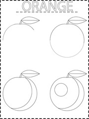 Orange  draw Coloring pages for kids