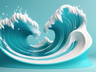 A Wave Of White Foam On A Blue Background