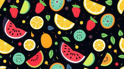 seamless pattern with fruit, Generative Ai