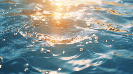 close up of water of the ocean with sun shine sparkling - obrazy, fototapety, plakaty