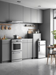 A Kitchen With A Table And Chairs In It