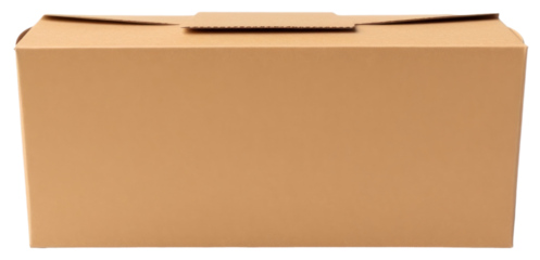 Paper container, brown take away cardboard food box isolated.