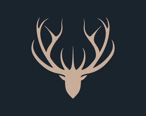Deer Head Logo Design. Deer Logo Vector illustration. Stylized geometric shape deer logotype.
