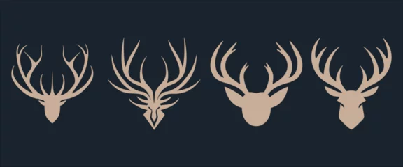 Poster Deer Head Logo Design. Deer Logo Vector illustration. Stylized geometric shape deer logotype. © AndhikaRff