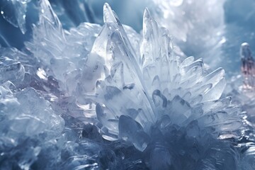 Ice Crystals on Snow Covered Ground