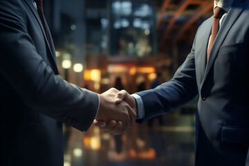 A Business Deal Sealed with a Digital Handshake - obrazy, fototapety, plakaty