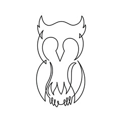 Vector continuous one line owl bird illustration
